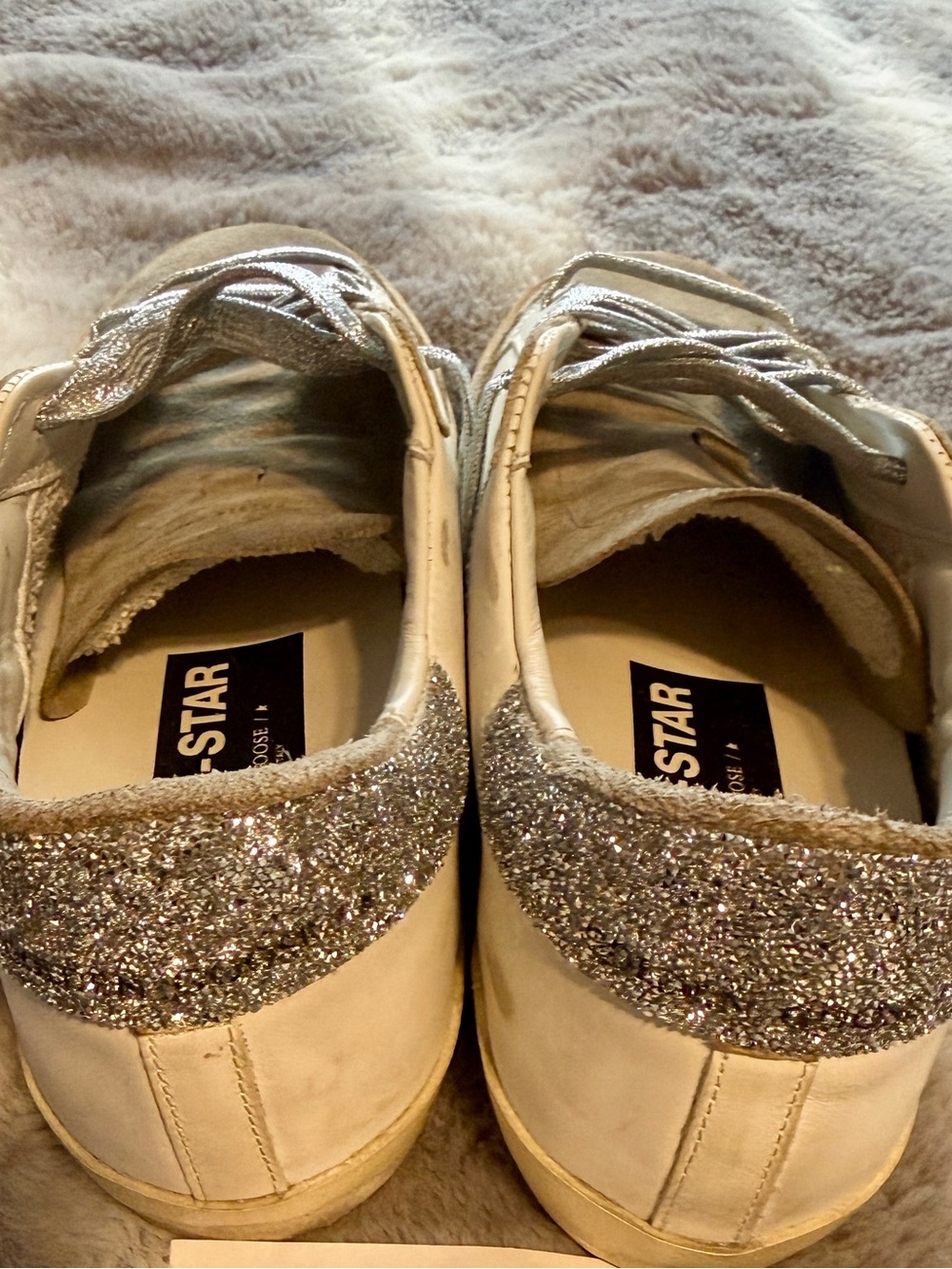 Golden Goose Women's SuperStars Leather Sneaker Swarovski Leopard Star/Heel 38 - Picture 5 of 13
